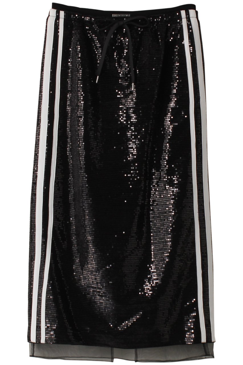 メゾンスペシャル/MAISON SPECIALのSequins Side Line Track Skirt/スパンコールサイドライントラックスカート(BLK(ブラック)/21241515103)