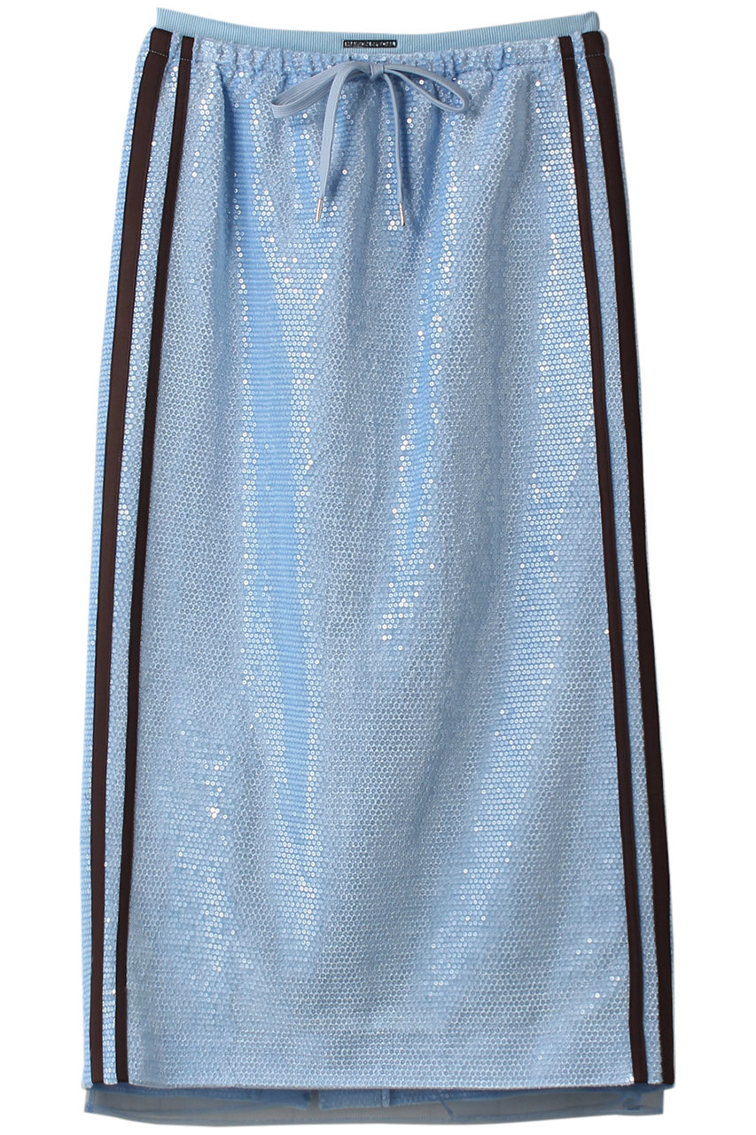 メゾンスペシャル/MAISON SPECIALのSequins Side Line Track Skirt/スパンコールサイドライントラックスカート(BLU(ブルー)/21241515103)