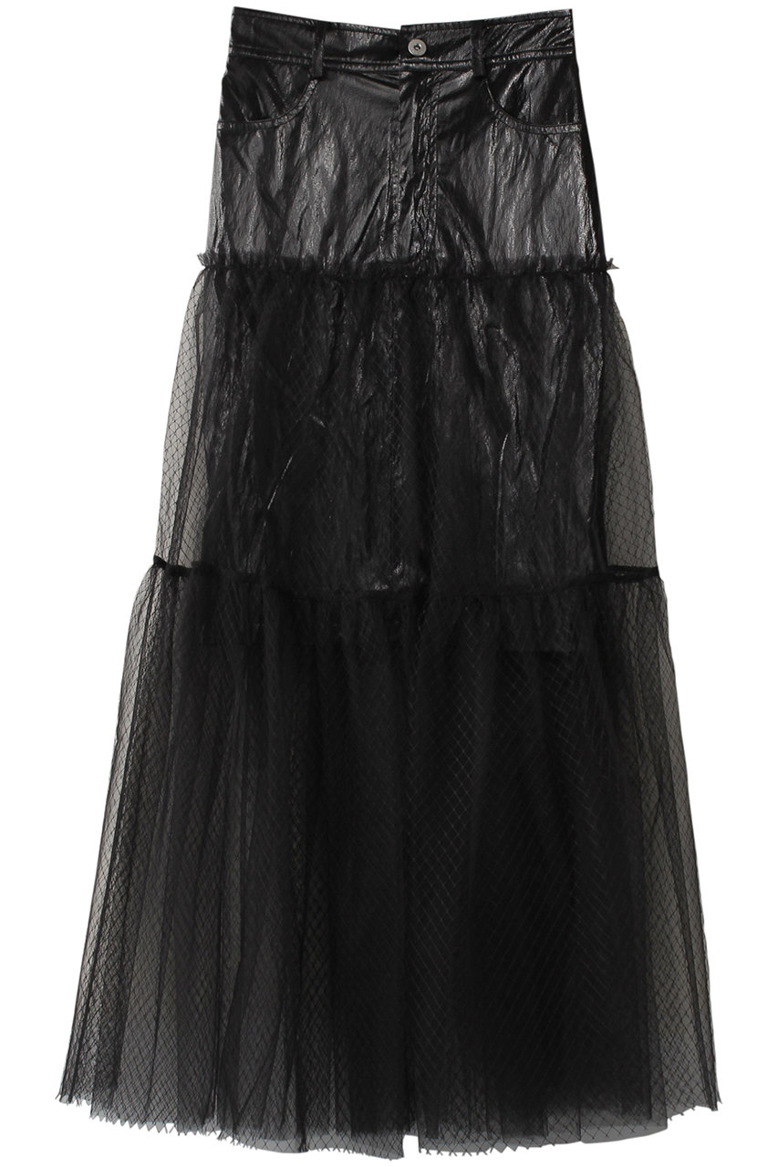 メゾンスペシャル/MAISON SPECIALのMetallic Hard Tulle Skirt/メタリックハードチュールスカート(BLK(ブラック)/21241515201)