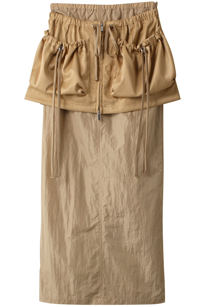 MAISON SPECIAL Pocket Layered Tight Skirt/ポケットレイヤードタイトスカート (BGE(ベージュ), FREE) メゾンスペシャル ELLE SHOP
