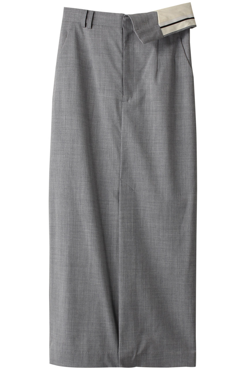 メゾンスペシャル/MAISON SPECIALのTurnback Waist Tight Maxi Skirt/ターンバックウエストタイトマキシスカート(GRY(グレー)/21241515303)