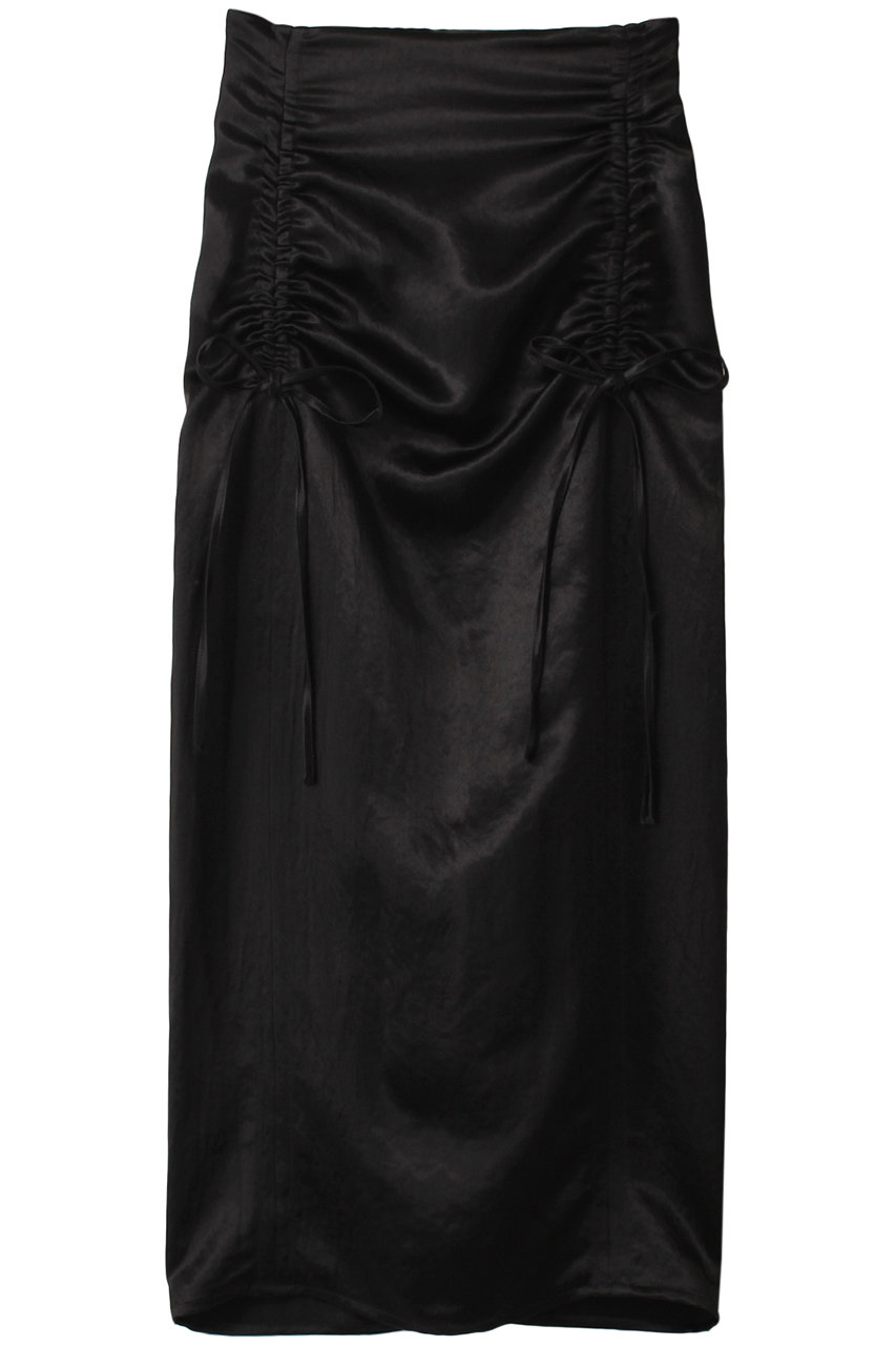 メゾンスペシャル/MAISON SPECIALのSatin Shirring Tight Skirt/サテンシャーリングタイトスカート(BLK(ブラック)/21241515704)