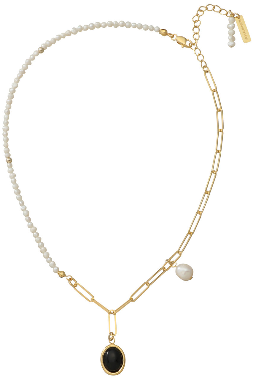 メゾンスペシャル/MAISON SPECIALのMix Chain Motif Silver Necklace/ミックスチェーンモチーフゴールドネックレス(WHT(ホワイト)/21241665507)