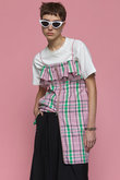 メゾンスペシャル　チェックビスチェ　ピンク MAISON SPECIAL コート チェスターコート Check Overspring Coat