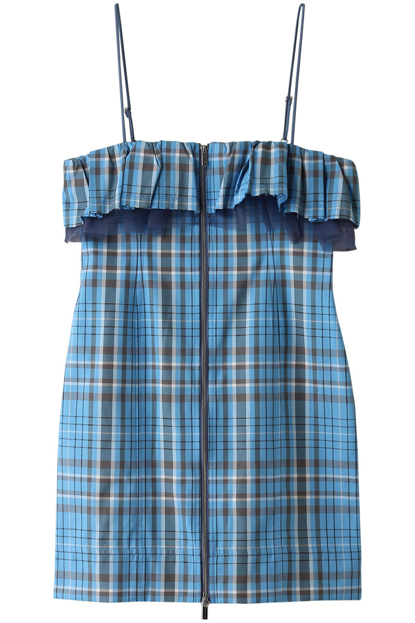MAISON SPECIAL Check Camisole Mini Dress/チェックキャミミニワンピース (BLU(ブルー), FREE) メゾンスペシャル ELLE SHOP