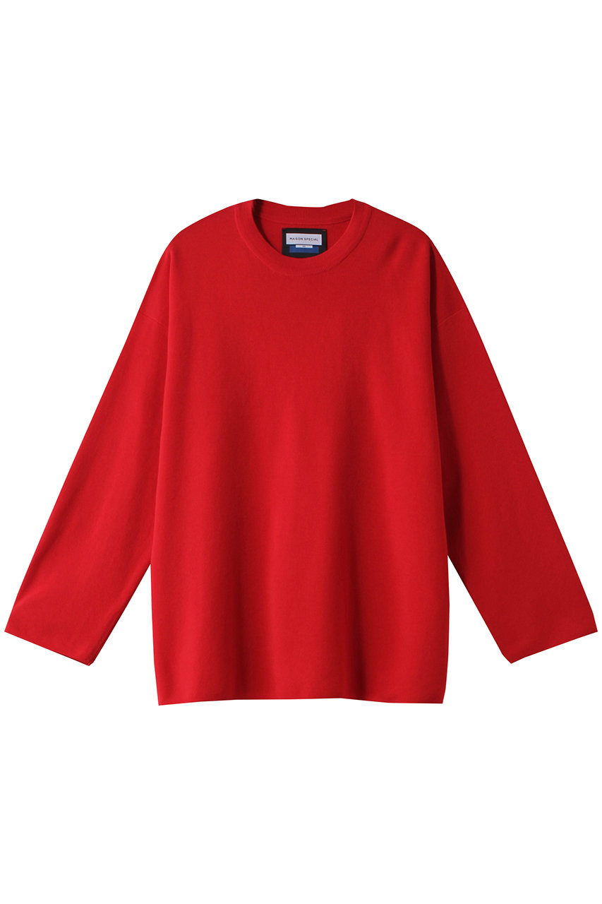 メゾンスペシャル/MAISON SPECIALの【UNISEX】18gaugeアンチピリングミラノリブwool100ウォッシャブルニット(RED(レッド)/11242361201)