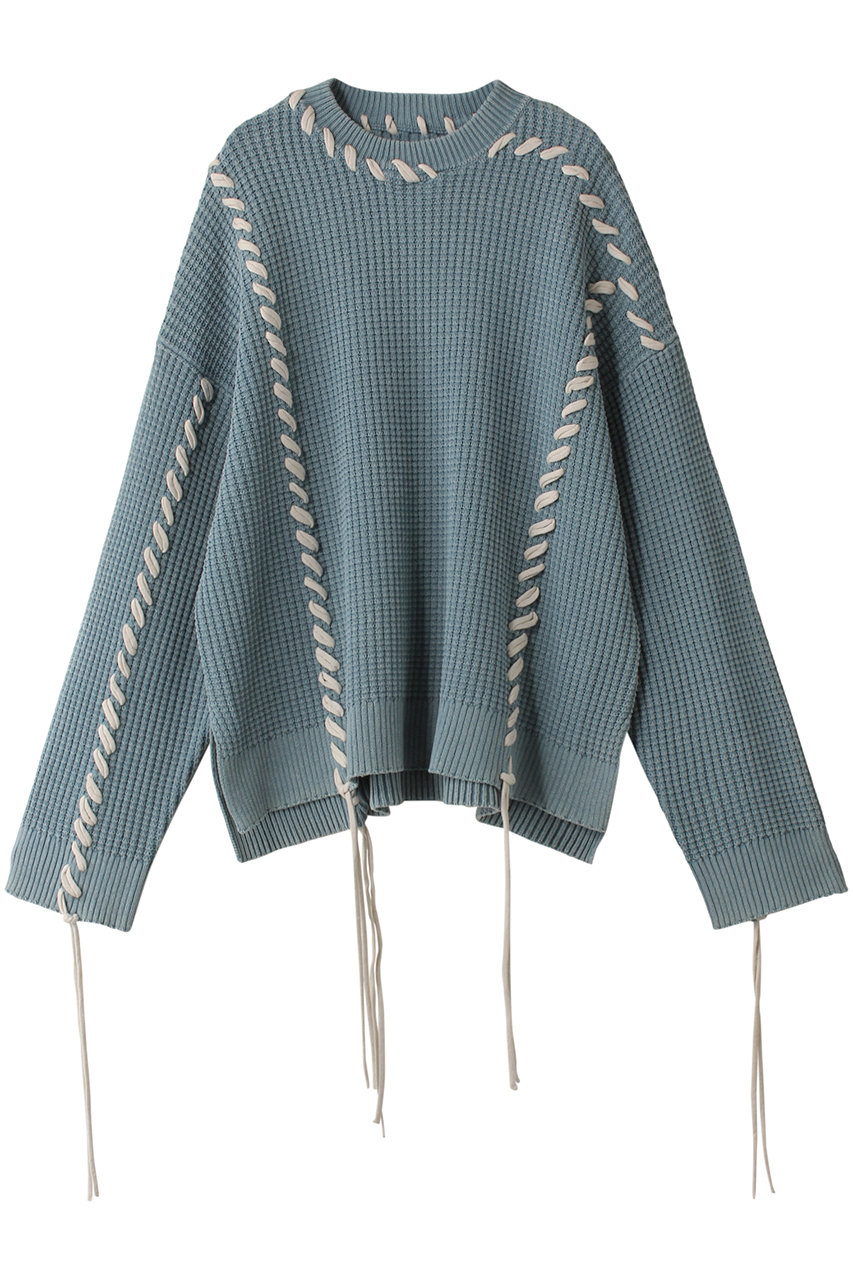 MAISON SPECIAL 【UNISEX】オニワッフルケミカルオーバーダイ エンブロイダリークルーネックPO (BLU(ブルー), 2) メゾンスペシャル ELLE SHOP MAISON SPECIAL 【UNISEX】オニワッフルケミカルオーバーダイ エンブロイダリークルーネックPO (BLU(ブルー), 2) メゾンスペシャル ELLE SHOP