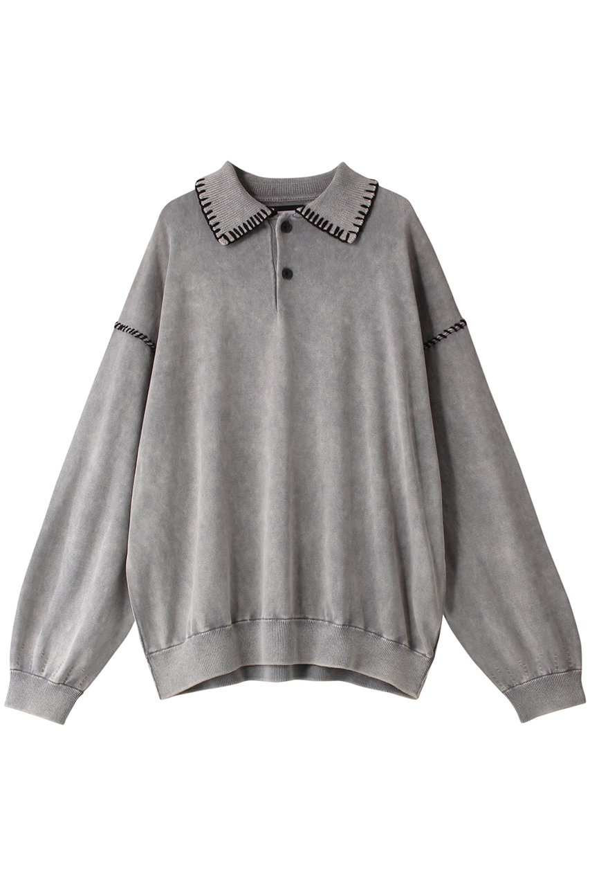 MAISON SPECIAL 【UNISEX】ケミカルオーバーダイエンブロイダリーニットポロ (G.BGE(グレーベージュ), 1) メゾンスペシャル ELLE SHOP MAISON SPECIAL 【UNISEX】ケミカルオーバーダイエンブロイダリーニットポロ (G.BGE(グレーベージュ), 1) メゾンスペシャル ELLE SHOP