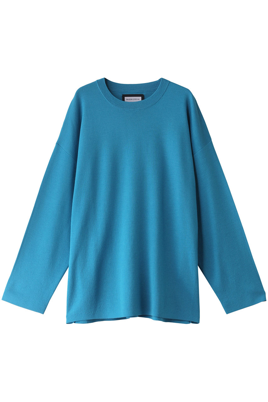 メゾンスペシャル/MAISON SPECIALの【UNISEX】14Gミラノリブwool100ウォッシャブルニット(BLU(ブルー)/11242361203)