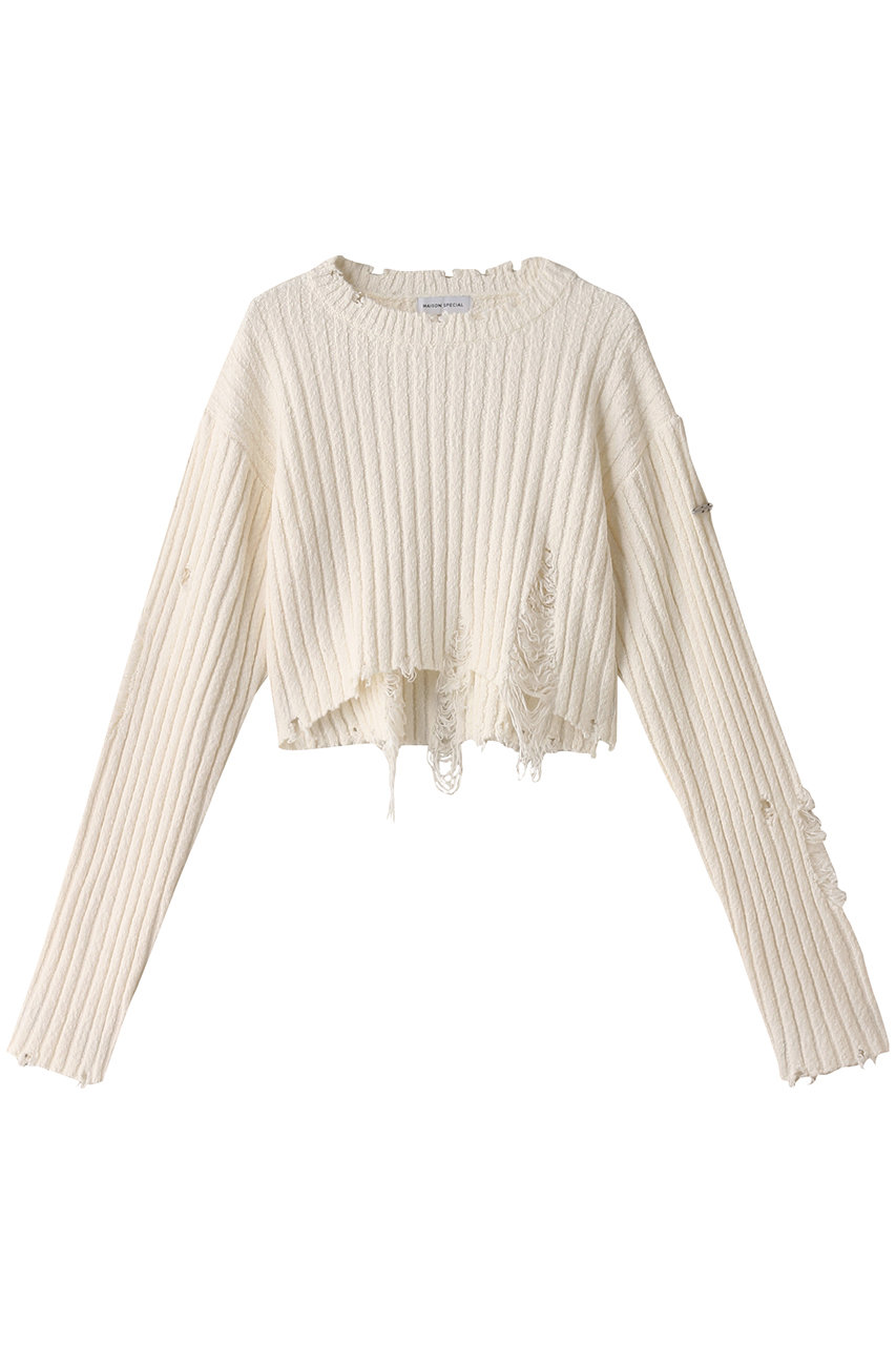 MAISON SPECIAL(メゾンスペシャル)｜Slab Distressed Effect Knitwear 