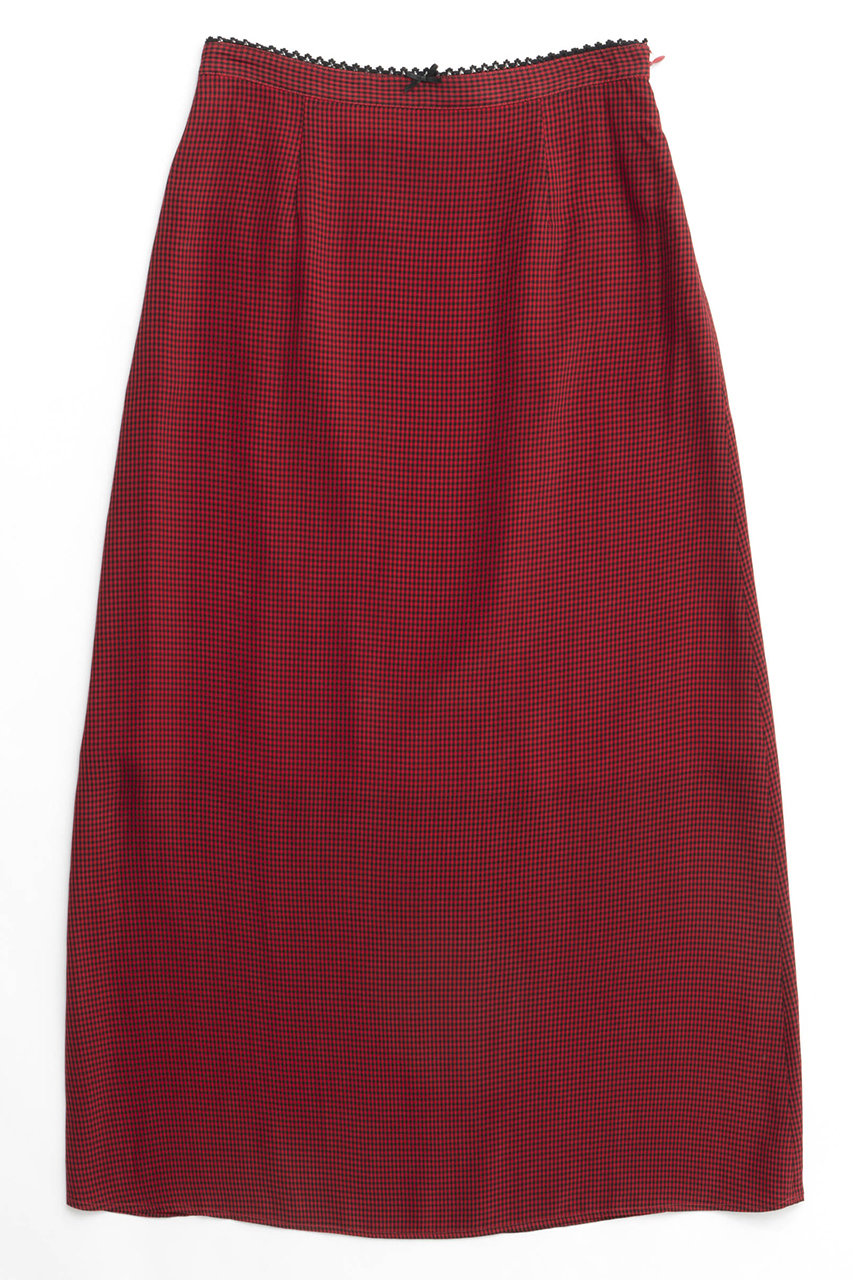 メゾンスペシャル/MAISON SPECIALのGingham Checkered Maxi Skirt/ギンガムチェックスカート(RED(レッド)/21241515104)