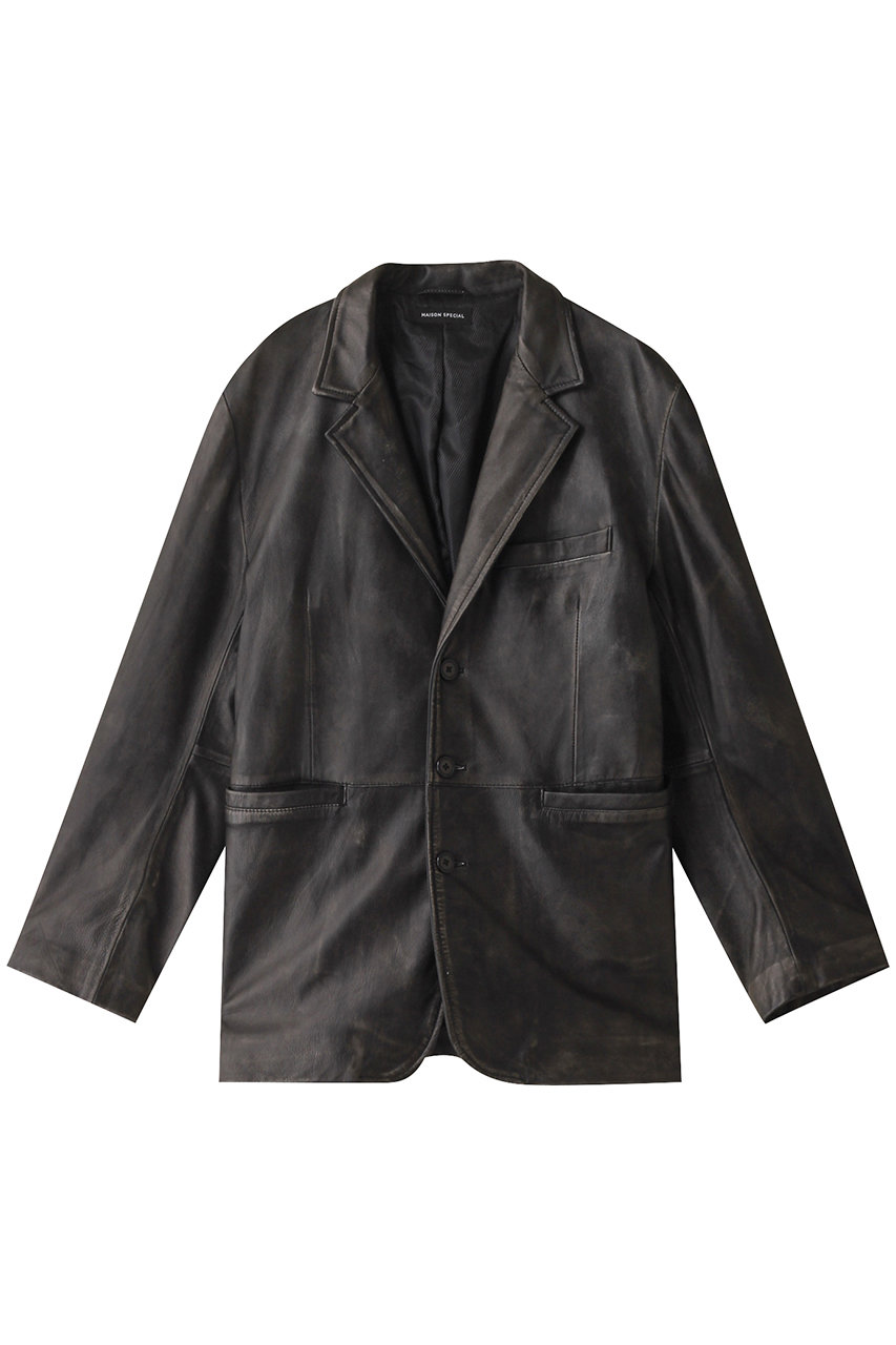 メゾンスペシャル/MAISON SPECIALのLeather Tailored Jacket/レザーテーラードジャケット(C.GRY(チャコールグレー)/21242115204)