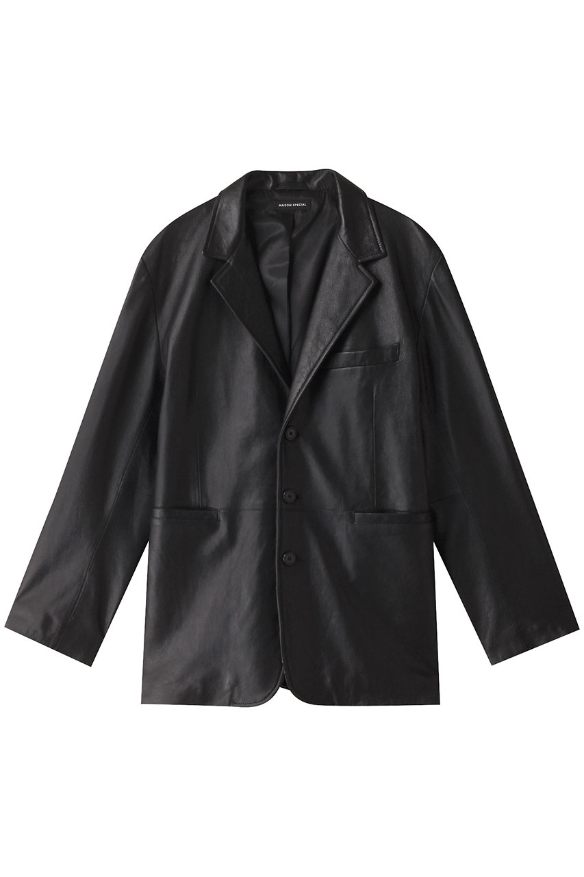 メゾンスペシャル/MAISON SPECIALのLeather Tailored Jacket/レザーテーラードジャケット(BLK(ブラック)/21242115204)