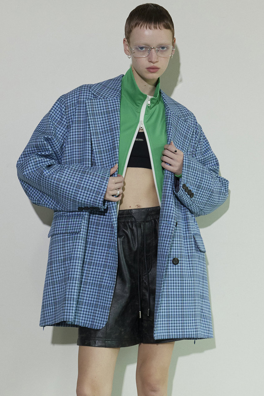 MAISON SPECIAL(メゾンスペシャル)｜Checkered Oversized Jacket Coat/チェックオーバージャケットコート/BLU(ブルー)  の通販｜ELLESHOP・(エル・ショップ)