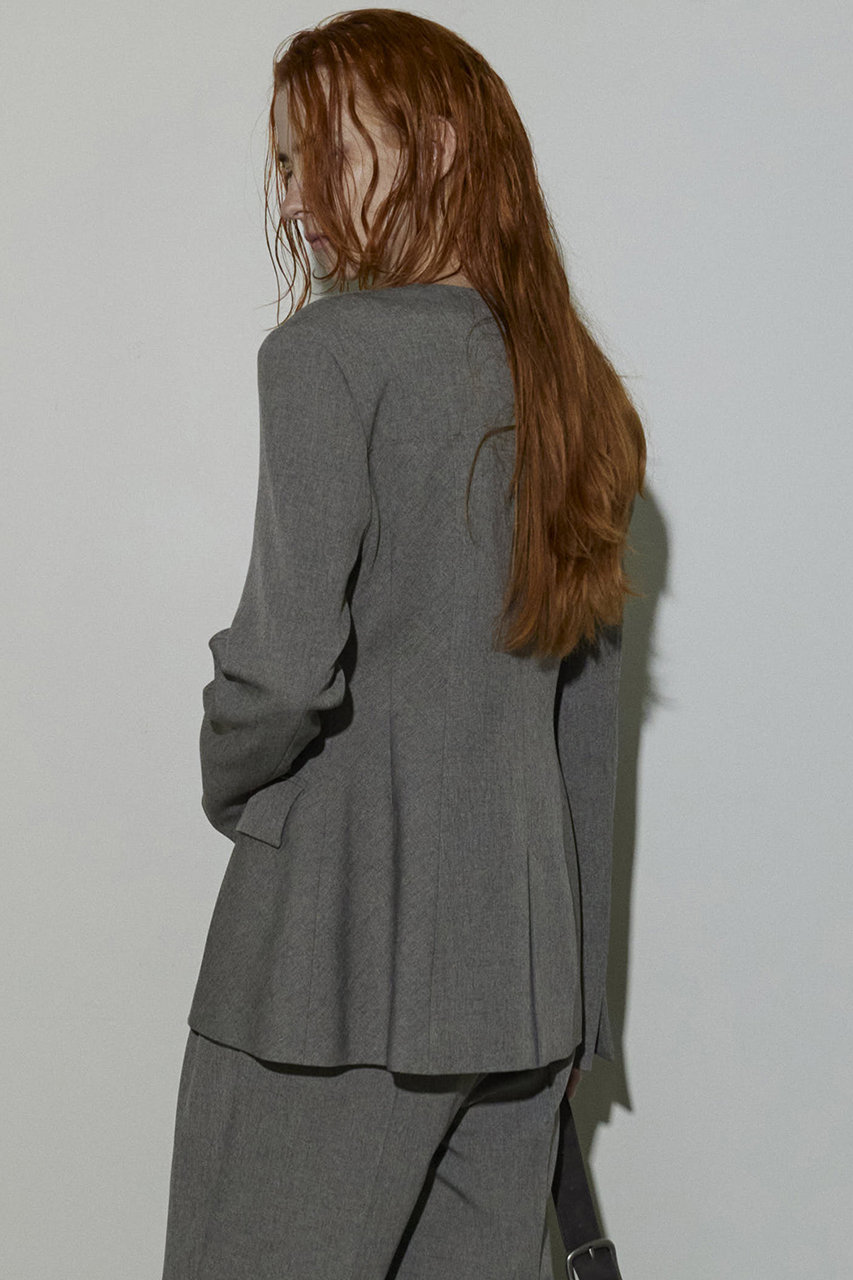 MAISON SPECIAL(メゾンスペシャル)｜Collarless Sharp Jacket/ノーカラーシャープジャケット/L.GRY(ライトグレー)  の通販｜ELLESHOP・(エル・ショップ)