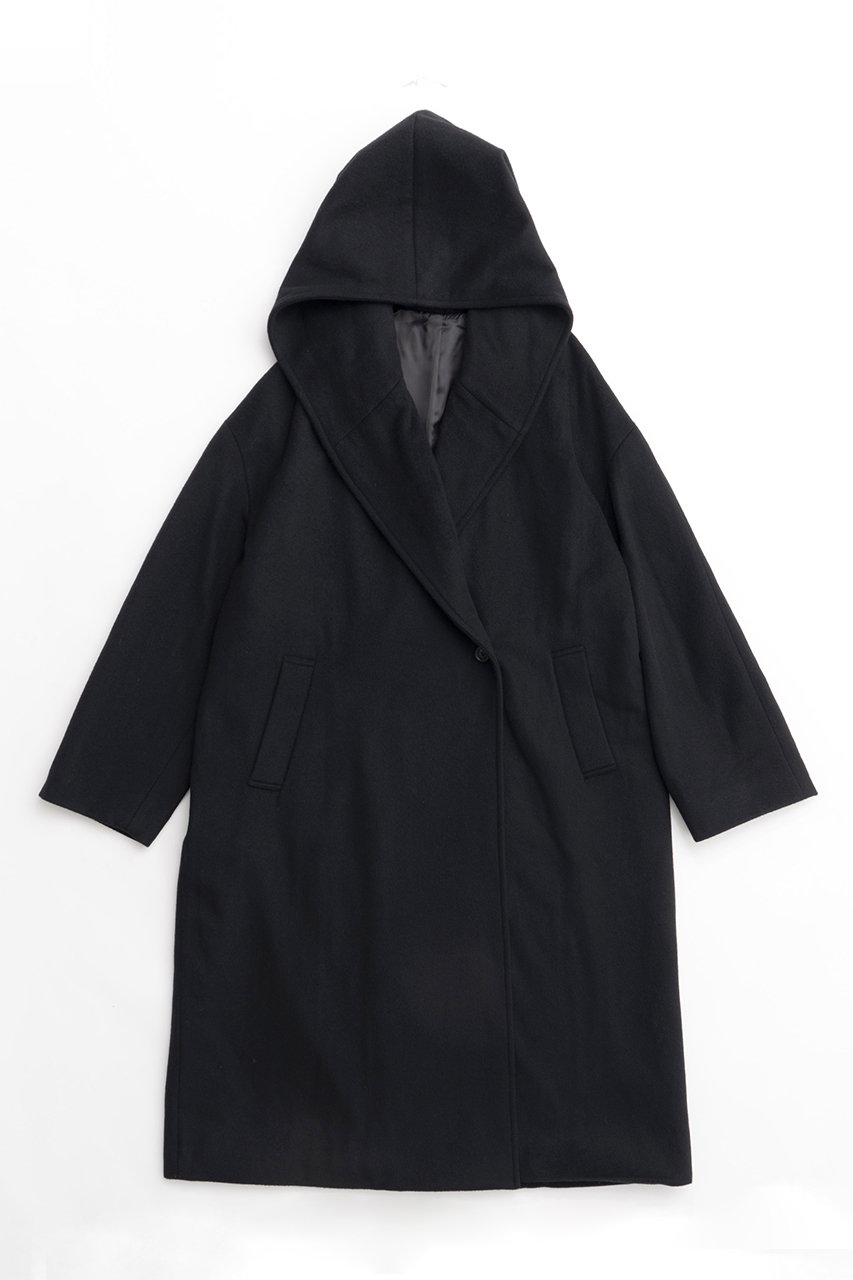 メゾンスペシャル/MAISON SPECIALの【予約販売】Cashmere Beaver Processing Hood Coat/カシミヤビーバーフードコート(BLK(ブラック)/21242165102)