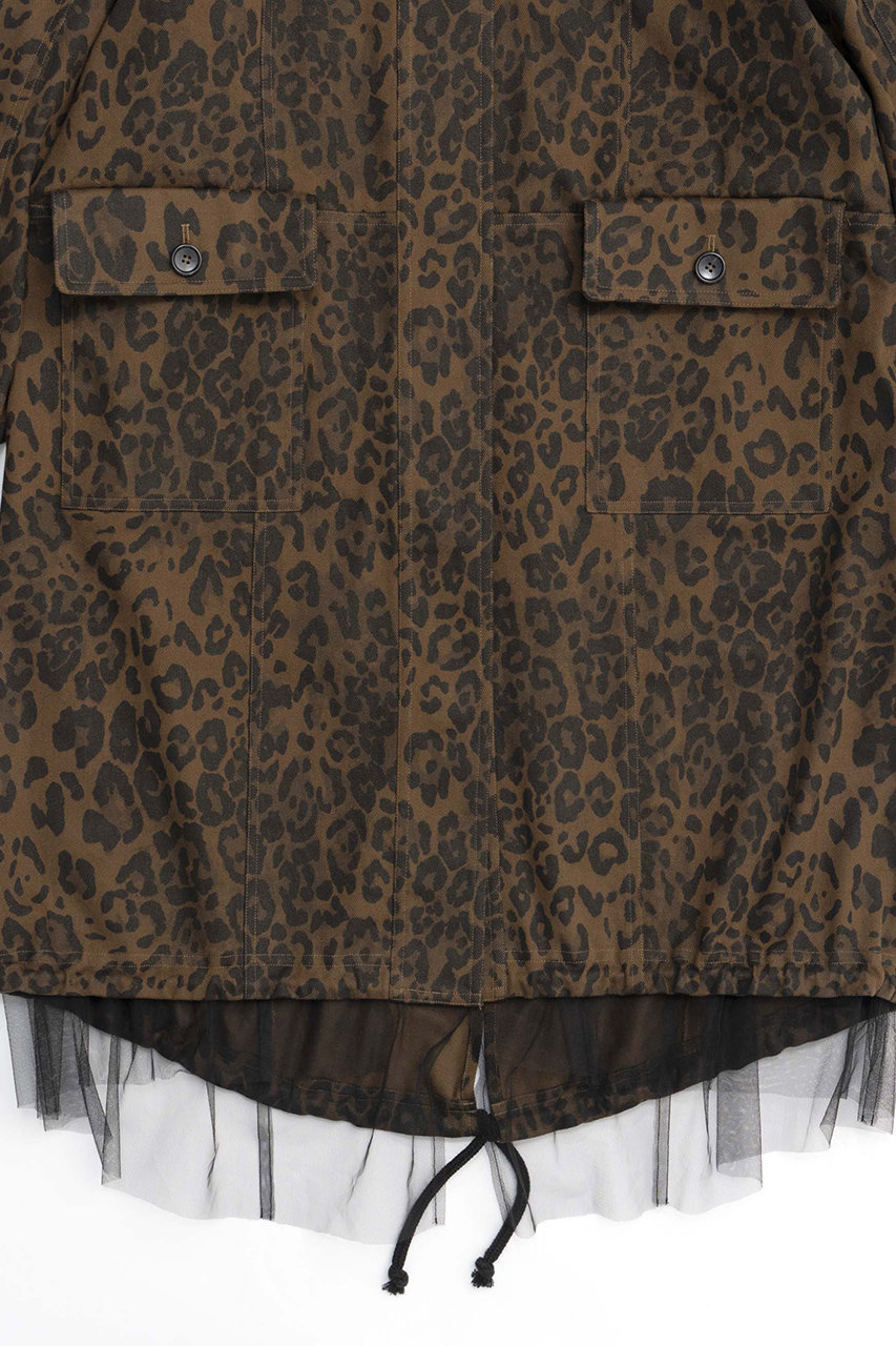 MaisonMargielaレオパード柄 フード付きモッズコート