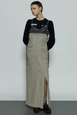 Denim Tweed Combination Maxidresses/デニムツイードコンビワンピース
