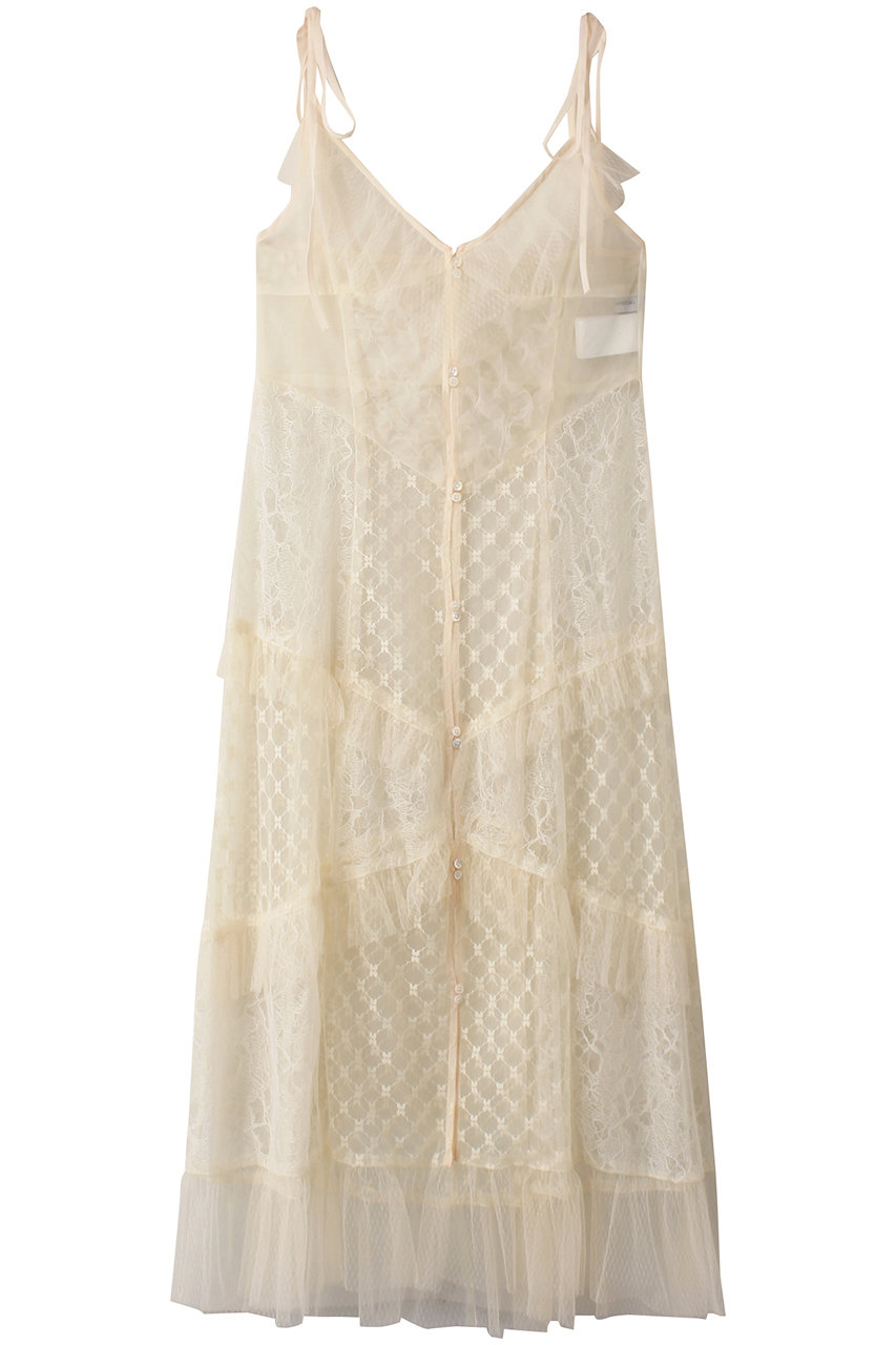 MAISON SPECIAL Docking Lace Tulle Frill Maxidresses/ドッキングレースチュールフリルワンピース (IVR(アイボリー), FREE) メゾンスペシャル ELLE SHOP