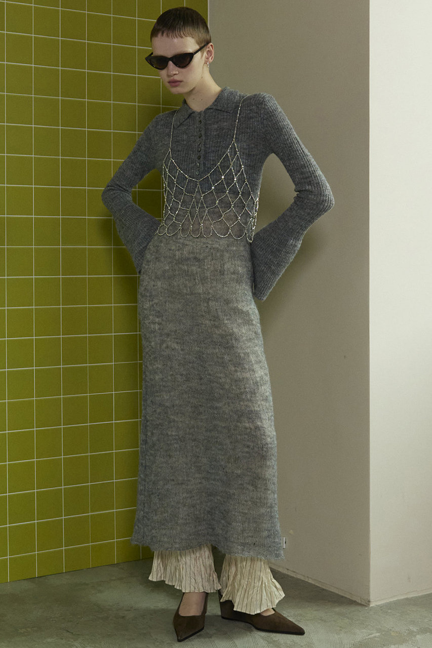 MAISON SPECIAL シアーニットポロワンピース MAISON SPECIAL(メゾンスペシャル)｜Sheer Knit Polo Shirt