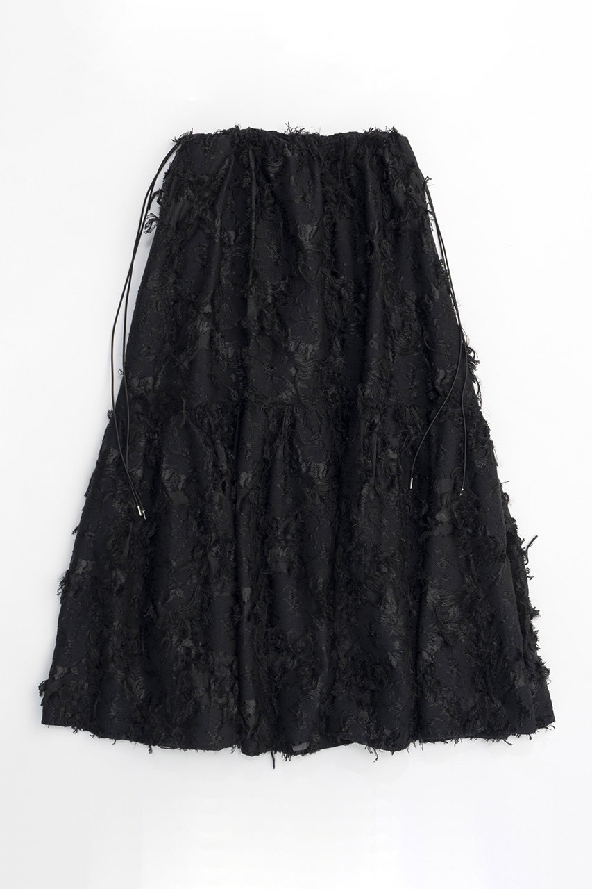 メゾンスペシャル/MAISON SPECIALの2way Cut Fringe Jacquard Maxidresses/2WAYカットフリンジジャガードワンピース(BLK(ブラック)/21242265703)