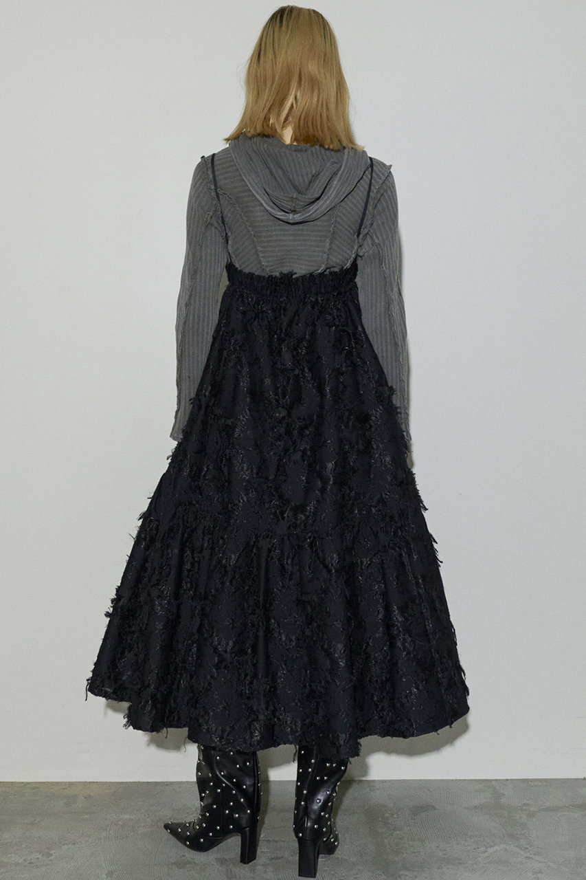 MAISON SPECIAL(メゾンスペシャル)｜2way Cut Fringe Jacquard Maxidresses/2WAYカット フリンジジャガードワンピース/BLK(ブラック) の通販｜ELLESHOP・(エル・ショップ)