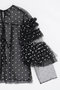 Tulle Ruffle Sleeves Tops/チュールラッフルスリーブトップス メゾンスペシャル/MAISON SPECIAL