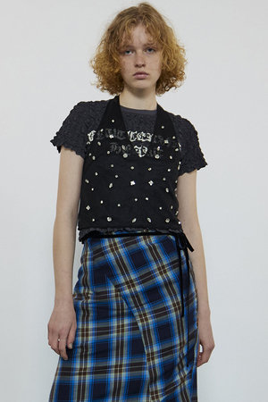 メゾンスペシャル/MAISON SPECIALのHalter Neck Bijou Bustier/ホルターネックビジュービスチェ(110400/110401)