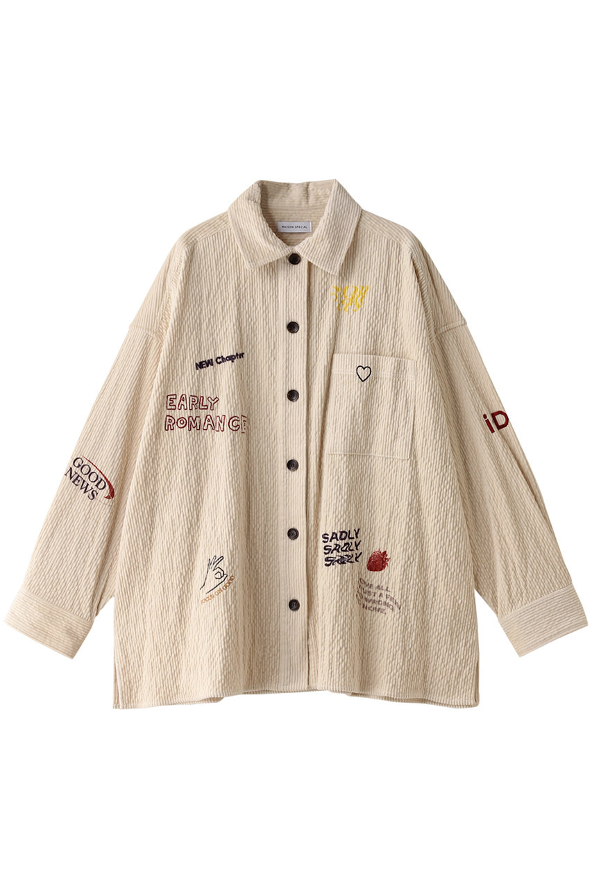 メゾンスペシャル/MAISON SPECIALのCorduroy Early Romance Graphic Shirt/コーデュロイアーリーロマンスグラフィックシャツ(IVR(アイボリー)/21242315304)