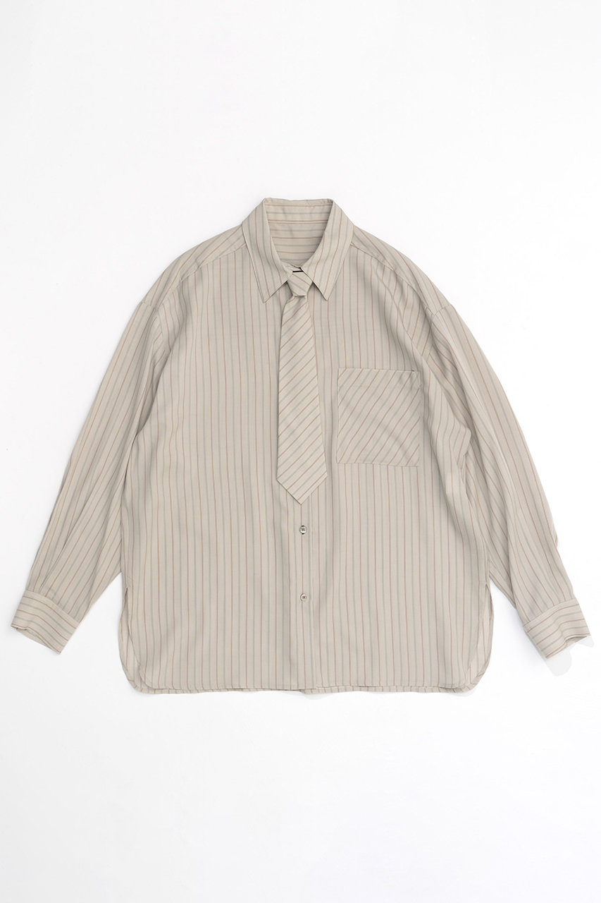 メゾンスペシャル/MAISON SPECIALのStripe Tie Shirt/ストライプネクタイシャツ(BGE(ベージュ)/21242315305)