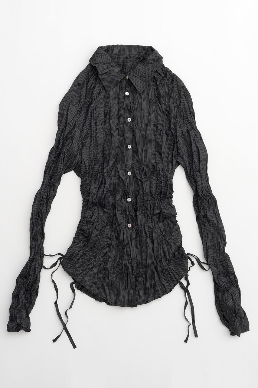 メゾンスペシャル/MAISON SPECIALのTwisted Pleats Compact Shirt/ツイストプリーツコンパクトシャツ(BLK(ブラック)/21242315703)