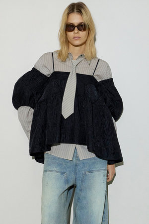 メゾンスペシャル/MAISON SPECIALのJacquard 2way Puff Sleeves Tunic/ジャガード2WAYパフスリーブチュニック(110500/110505)