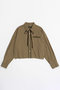 Ribbon Short Length Cleric Shirt/クレリックリボンショートシャツ メゾンスペシャル/MAISON SPECIAL OLV(オリーブ)