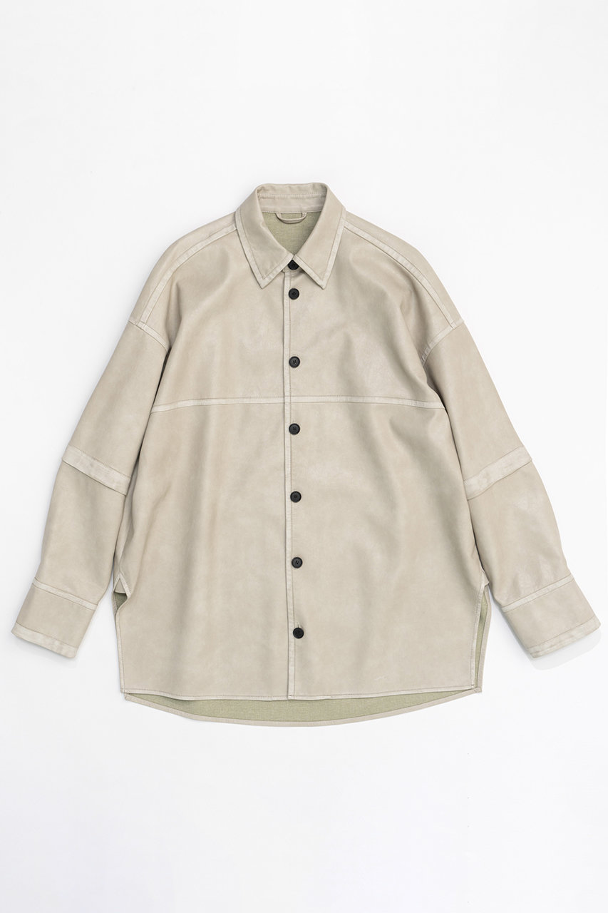 メゾンスペシャル/MAISON SPECIALの2way Vegan Leather Shirt/2WAYヴィーガンレザーシャツ(WHT(ホワイト)/21242315802)