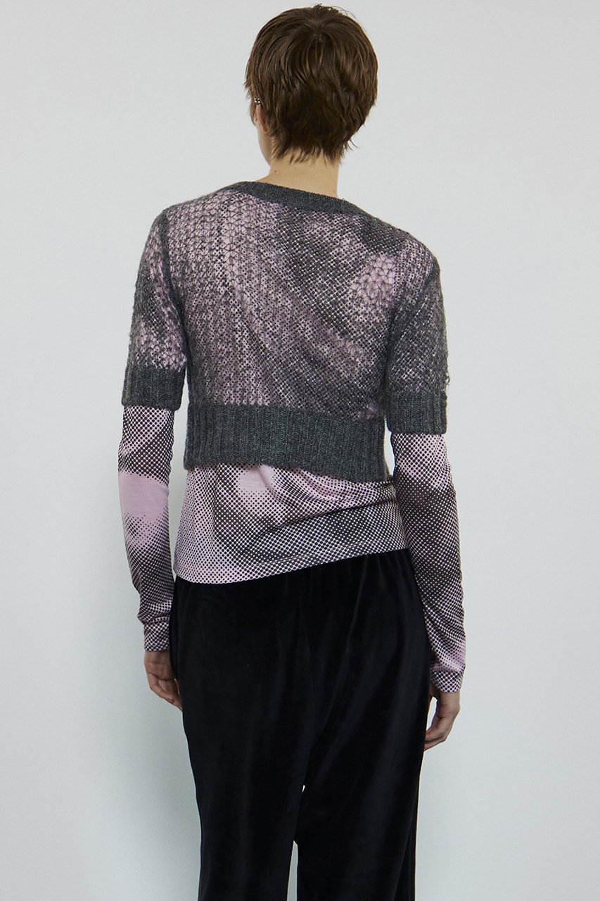 MAISON SPECIAL(メゾンスペシャル)｜2way Sheer Mohair Half Sleeve  Knitwear/2WAYシアーモヘアハーフスリーブニット/GRY(グレー) の通販｜ELLESHOP・(エル・ショップ)