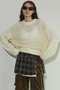 Tulle Layered Low Gauge Reversible Knit Pullover/チュールレイヤーローゲージリバーシブルプルオーバーニット メゾンスペシャル/MAISON SPECIAL