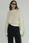 Tulle Layered Low Gauge Reversible Knit Pullover/チュールレイヤーローゲージリバーシブルプルオーバーニット メゾンスペシャル/MAISON SPECIAL