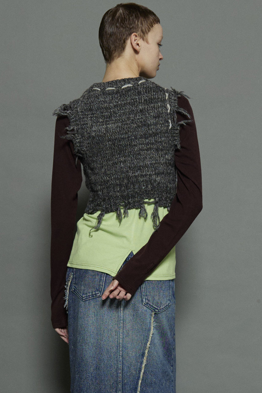 MAISON SPECIAL(メゾンスペシャル)｜Distressed Effect Fringe Knit