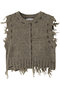 Distressed Effect Fringe Knit Vest/ダメージフリンジベスト メゾンスペシャル/MAISON SPECIAL BGE(ベージュ)