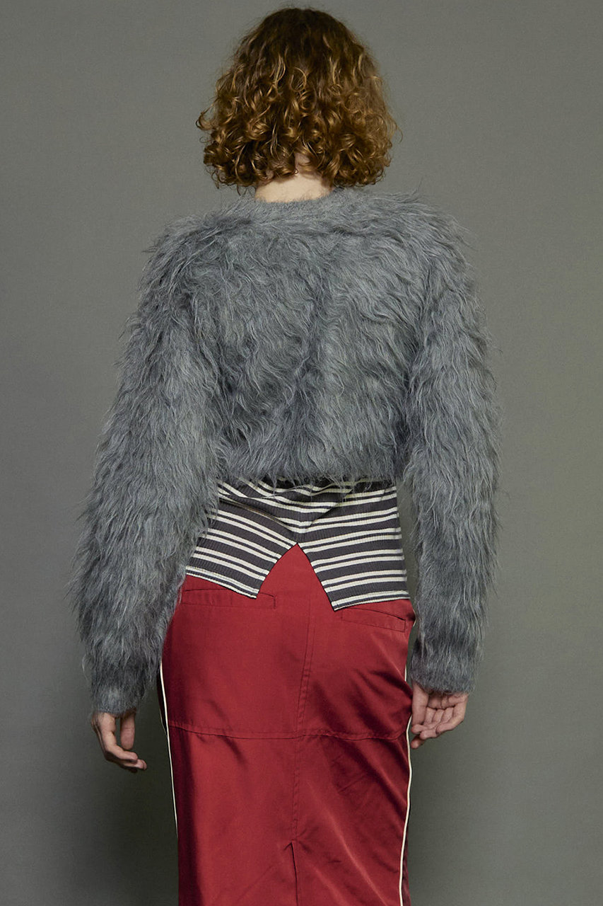 ケーブルシャギーミックスニット　メゾンスペシャル　グレー　サイズ0 25AW PRE-ORDER】Cable Shaggy Mix Prime-Over Crew Neck Knit