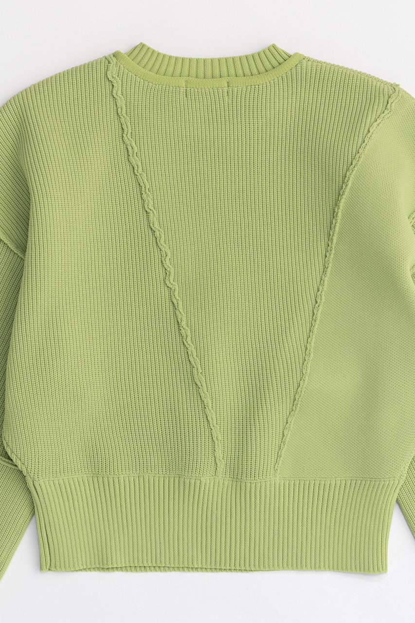 Maison SPECIAL Outseam Cocoon Sleeve Knitwear/アウトシームコクーンスリーブニット (LIME(ライム), FREE) メゾンスペシャル | ELLE Shop