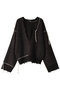 Hand Stitch Deep V-neck Knitwear/ハンドステッチディープＶネックニット メゾンスペシャル/MAISON SPECIAL BLK(ブラック)