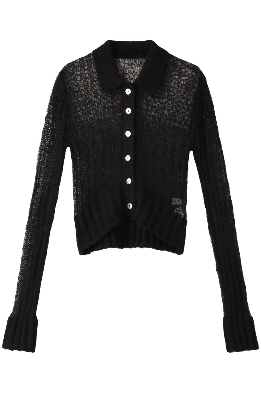 メゾンスペシャル/MAISON SPECIALのSheer Knit Shirt/シアーニットシャツ(BLK(ブラック)/21242365211)