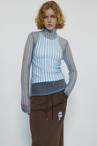 Shirring Stripe Sheer Knitwear/シャーリングストライプシアーニット