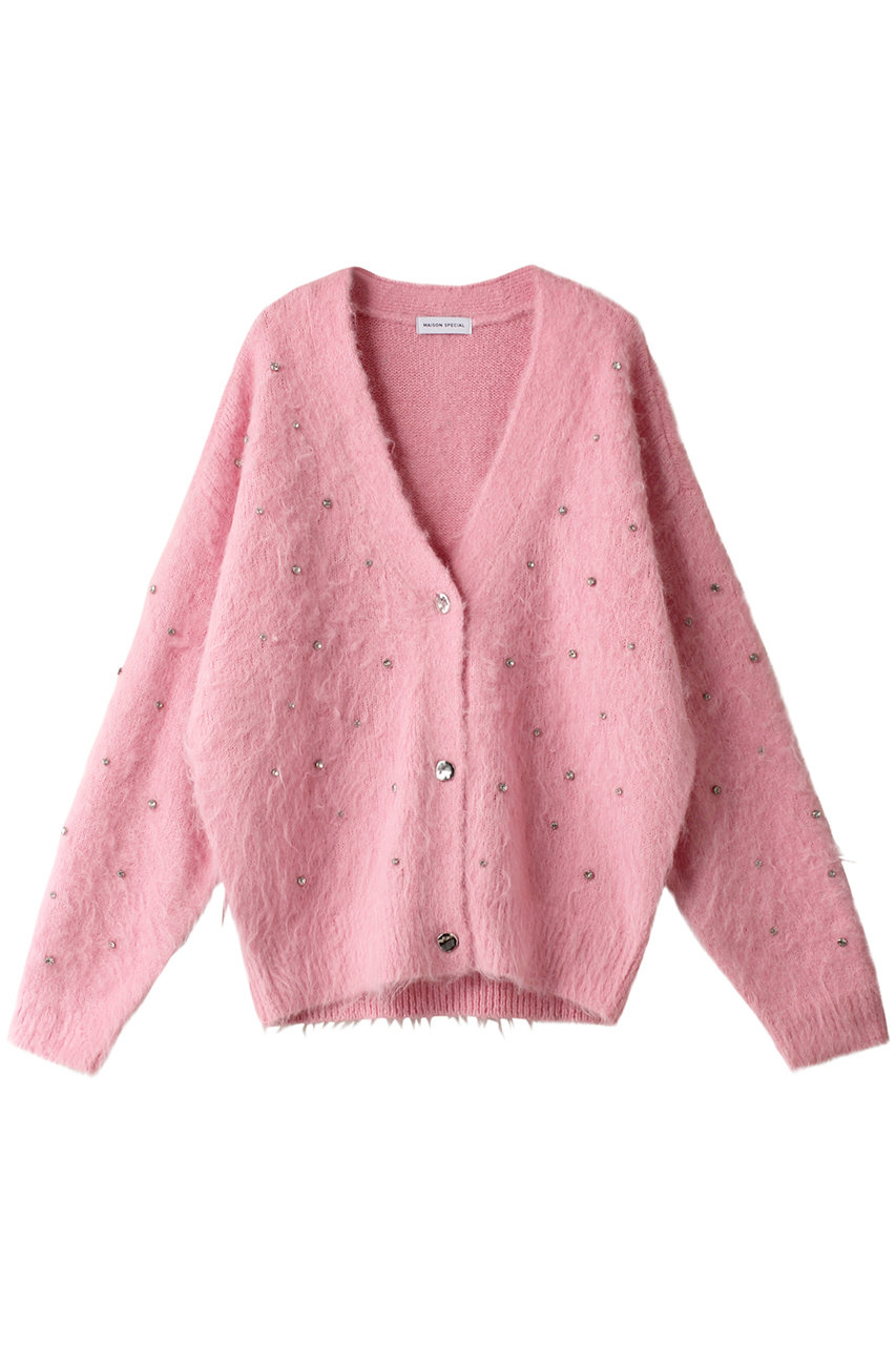 メゾンスペシャル/MAISON SPECIALのSparkling Bijou Knit Cardigan/キラキラビジューカーディガン(PNK(ピンク)/21242365302)