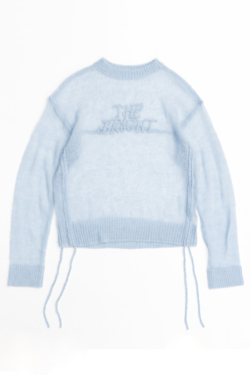 メゾンスペシャル/MAISON SPECIALのBright Logo Sheer Knitwear/ブライトロゴシアーニット(BLU(ブルー)/21242365303)