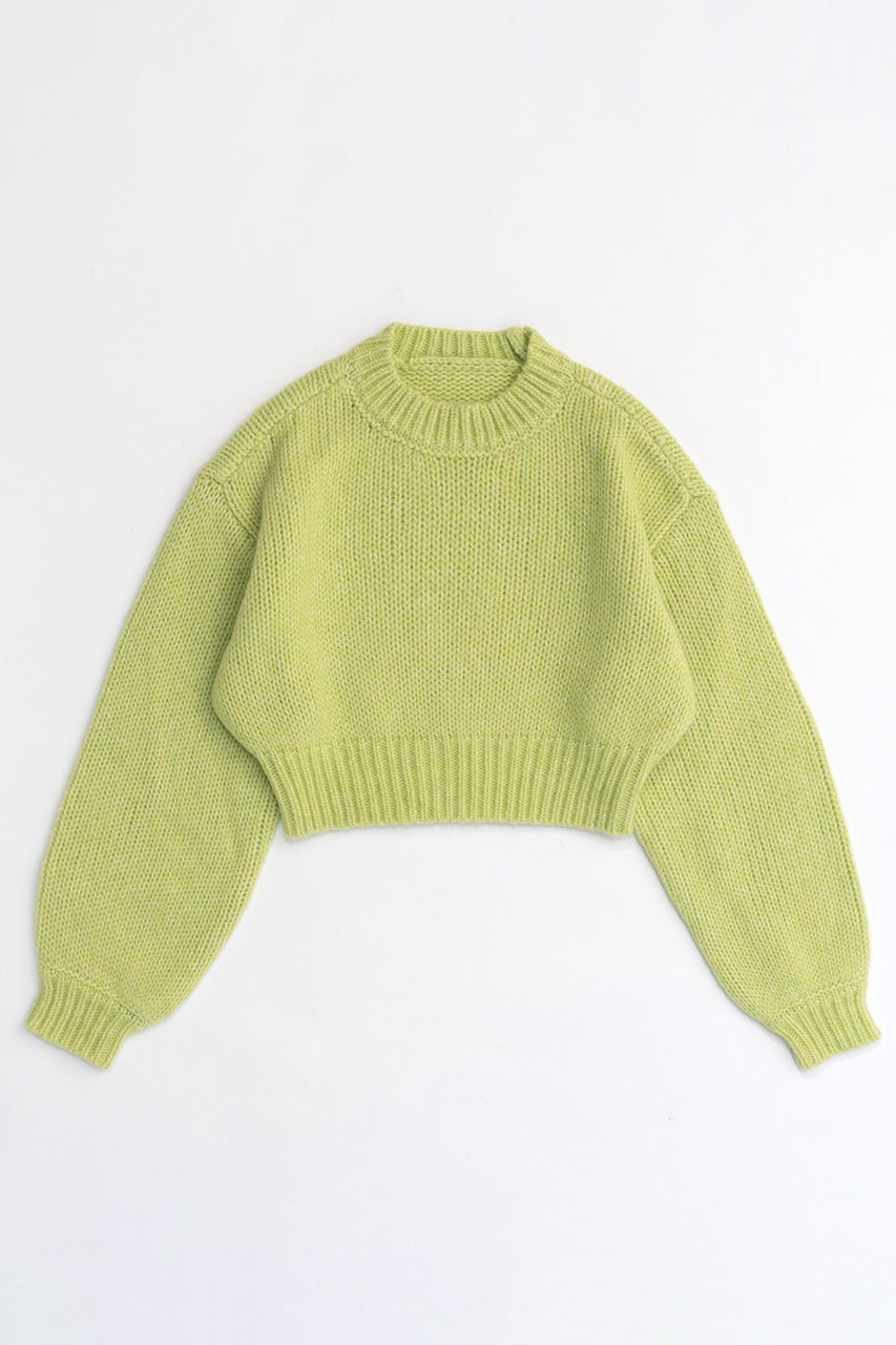 メゾンスペシャル/MAISON SPECIALのWool Short Length Knitwear/ウールショートニット(LIME(ライム)/21242365304)