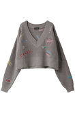 MAISON SPECIAL(メゾンスペシャル)｜V-neck Embroidery Knitwear/V