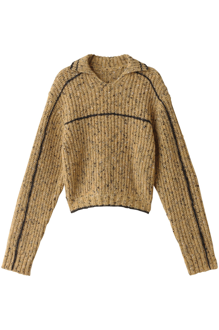 MAISON SPECIAL Nep Yarn Linking Knit Tops/ネップリンキングニットトップス (YEL(イエロー), FREE) メゾンスペシャル ELLE SHOP