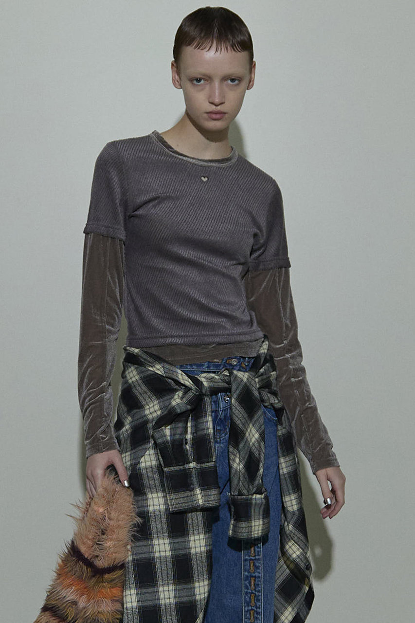 MAISON SPECIAL(メゾンスペシャル)｜With Heart Necklace Velor Tops